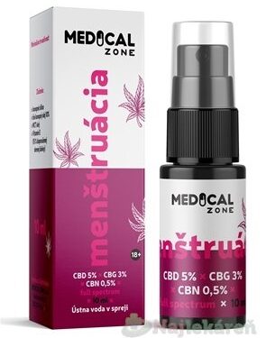 MEDICAL Zone MENŠTRUÁCIA full spectrum ústna voda v spreji s CBD+CBG+CBN 10 ml