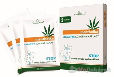 Cannaderm Mentholka Chladivá konopná náplasť na bolesť 3 ks